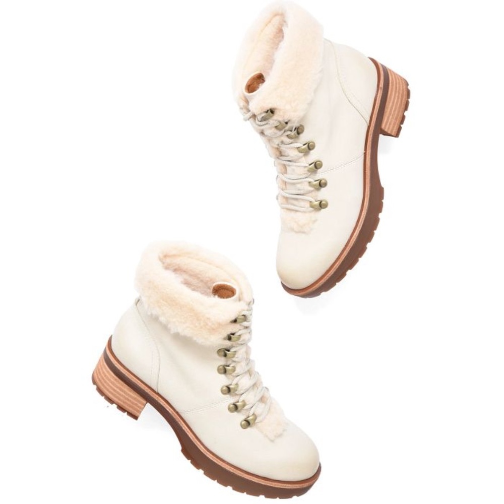 Kork-Ease Winslet Leather Shearling Hiker Boots Size 7 NWT